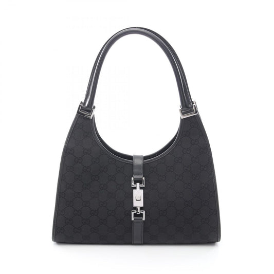 Gucci Shoulder Bag Jackie GG Canvas Black Hand