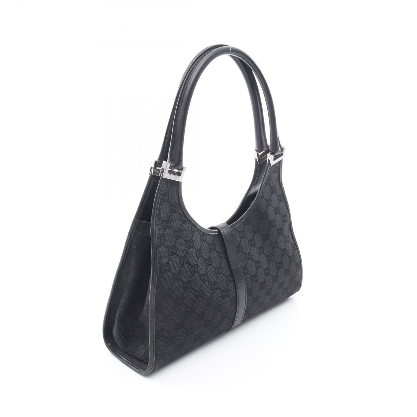 Gucci Shoulder Bag Jackie GG Canvas Black Hand — view 2