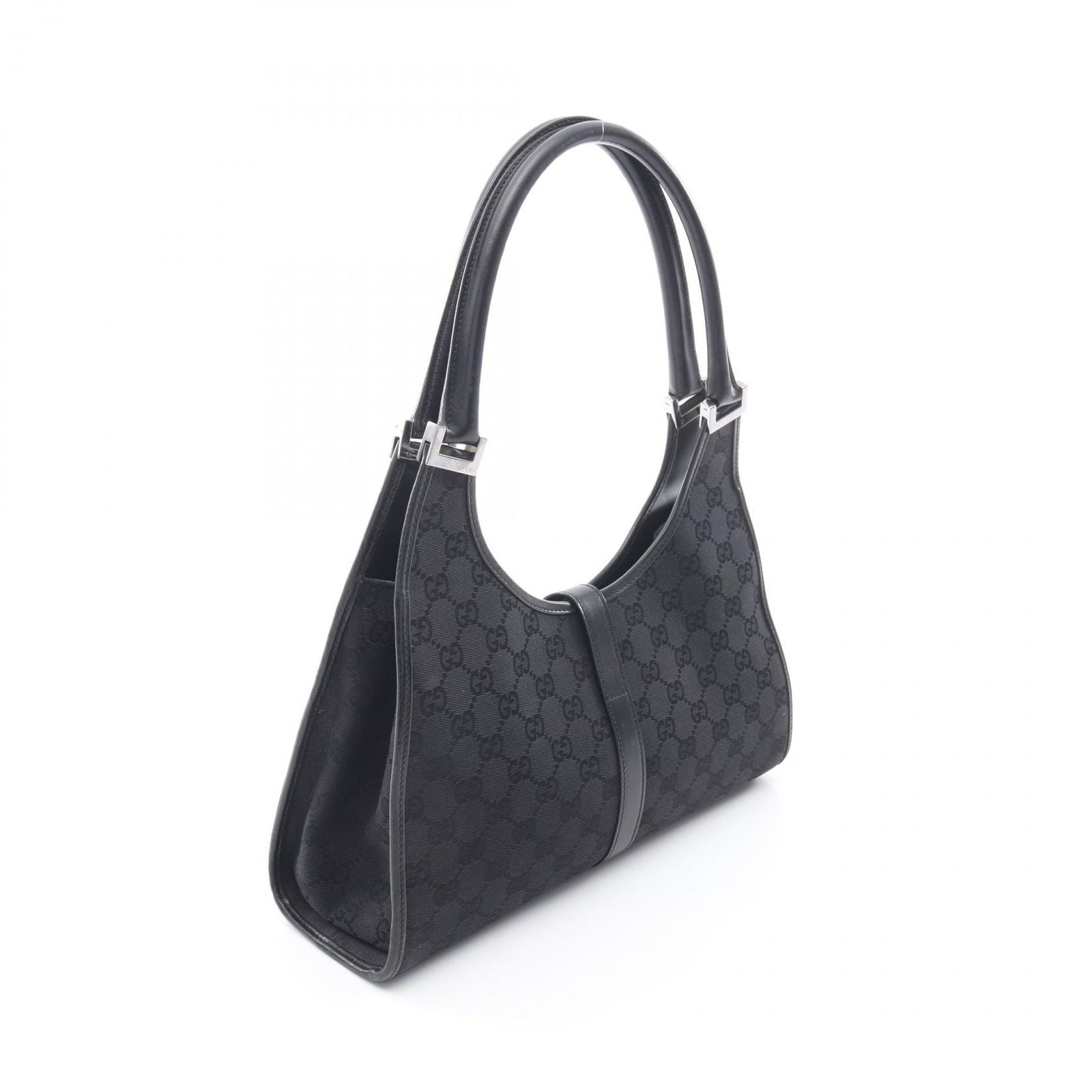 Gucci Shoulder Bag Jackie GG Canvas Black Hand — view 2