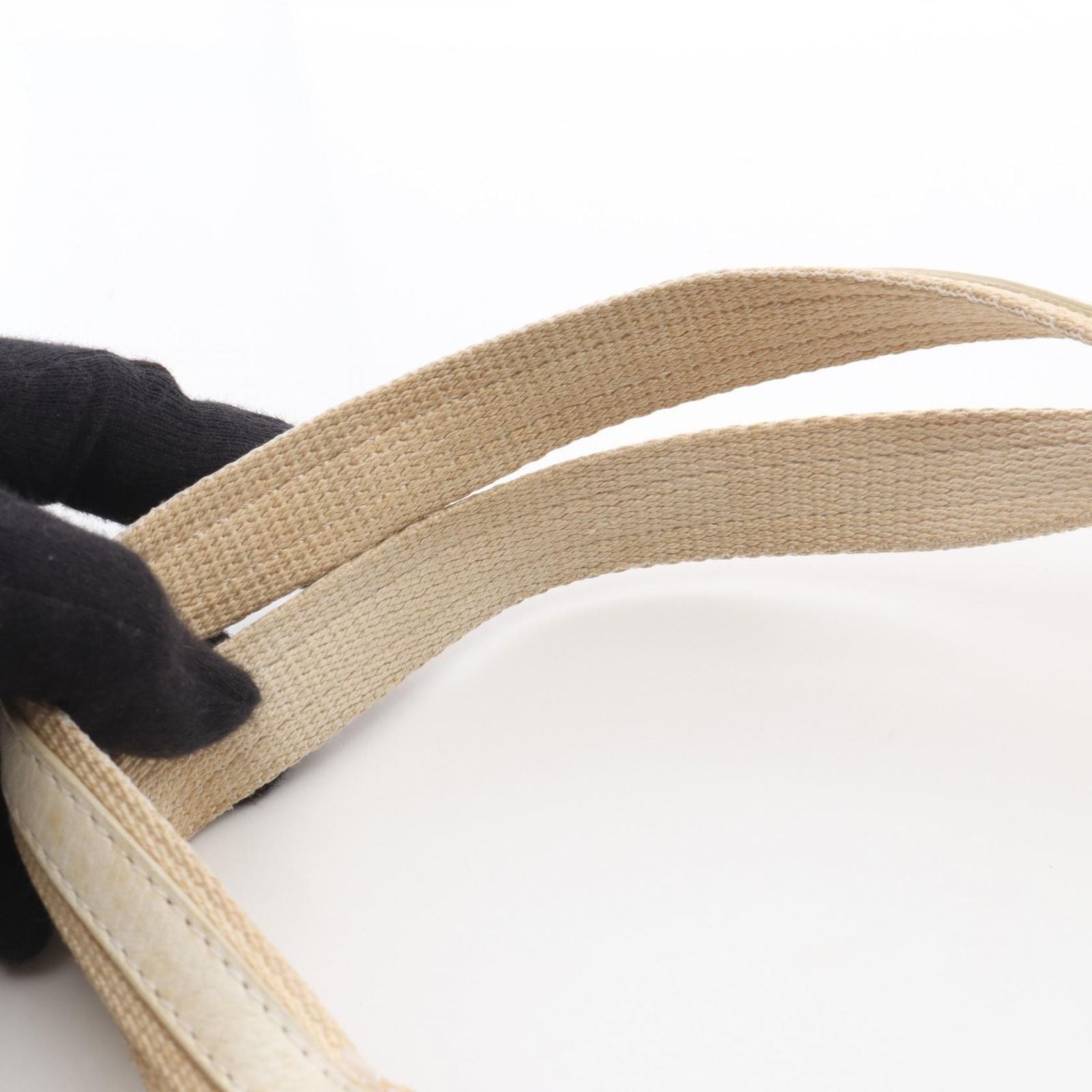 Dior Handbag Strips Tosic Trotter Ivory Canvas Leather Tote — view 8