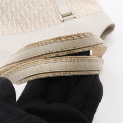Dior Handbag Strips Tosic Trotter Ivory Canvas Leather Tote — view 9