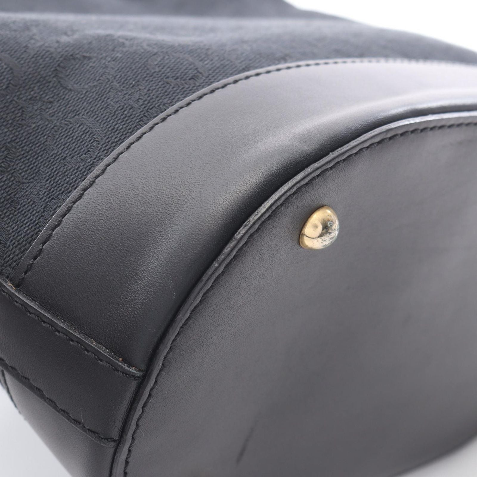 Celine Shoulder Bag Macadam Black Canvas Leather — view 9