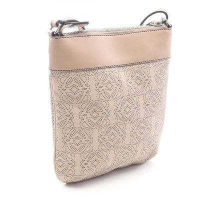 Loewe Shoulder Bag Anagram Beige Canvas Leather — view 2