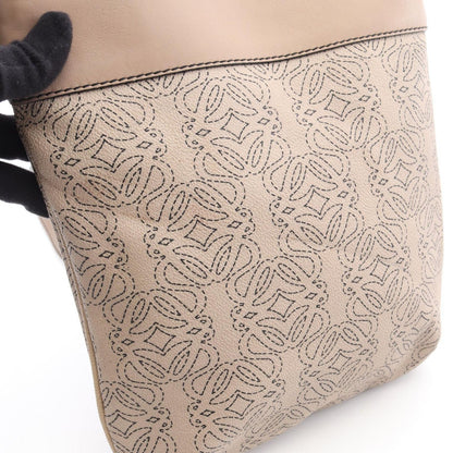 Loewe Shoulder Bag Anagram Beige Canvas Leather — view 6