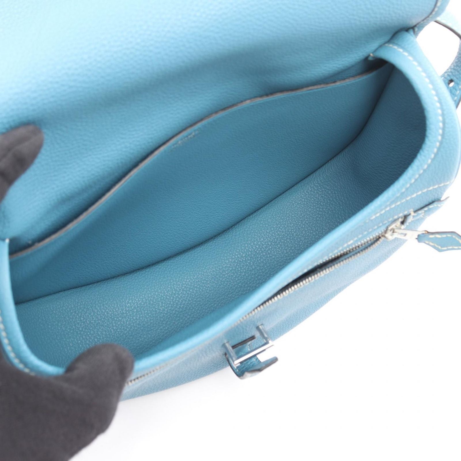 Hermes Shoulder Bag Bardo Golf Blue Jean — view 3
