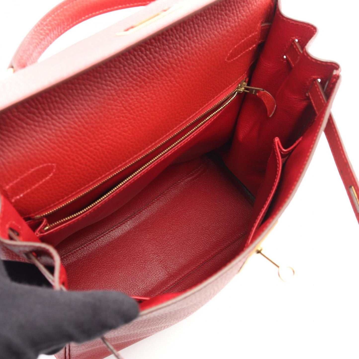 Hermes Backpack Kelly Dos GM Vermillion Retourne Vermilion — view 3