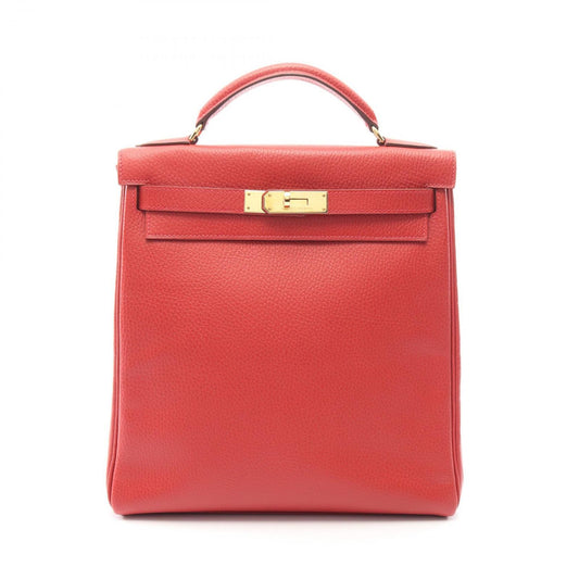 Hermes Backpack Kelly Dos GM Vermillion Retourne Vermilion