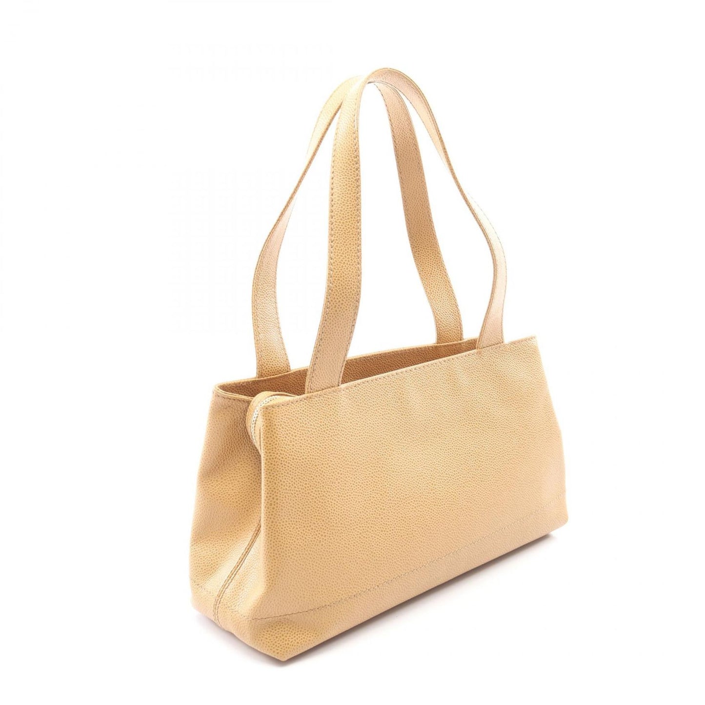 Chanel Tote CC Logo Beige Caviar Leather Handbag — view 2
