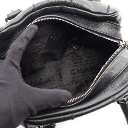 Chanel Shoulder Bag Choco Bar Black Caviar Leather — view 3