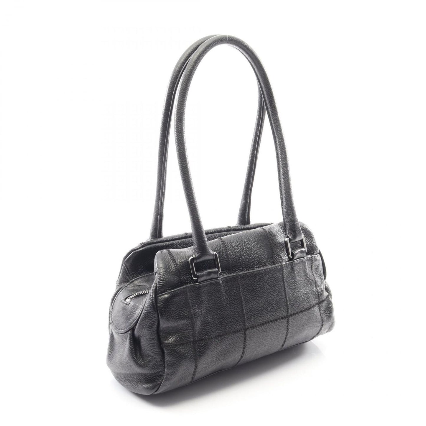 Chanel Shoulder Bag Choco Bar Black Caviar Leather — view 2