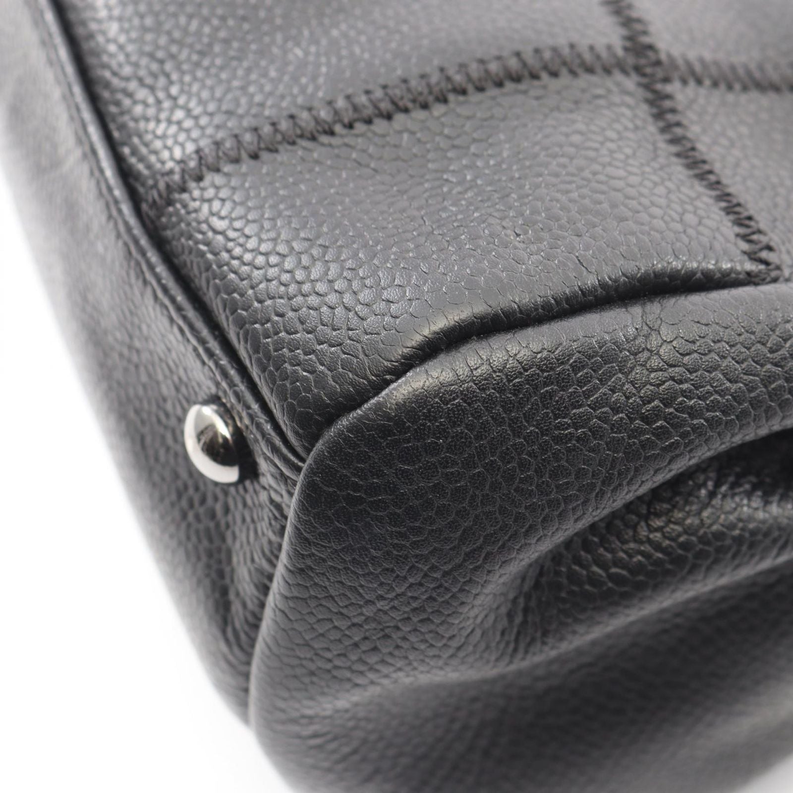 Chanel Shoulder Bag Choco Bar Black Caviar Leather — view 8