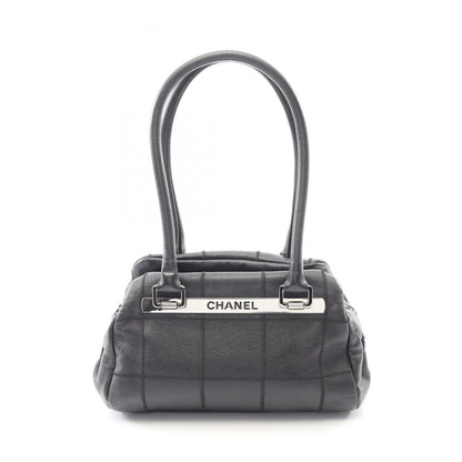 Chanel Shoulder Bag Choco Bar Black Caviar Leather