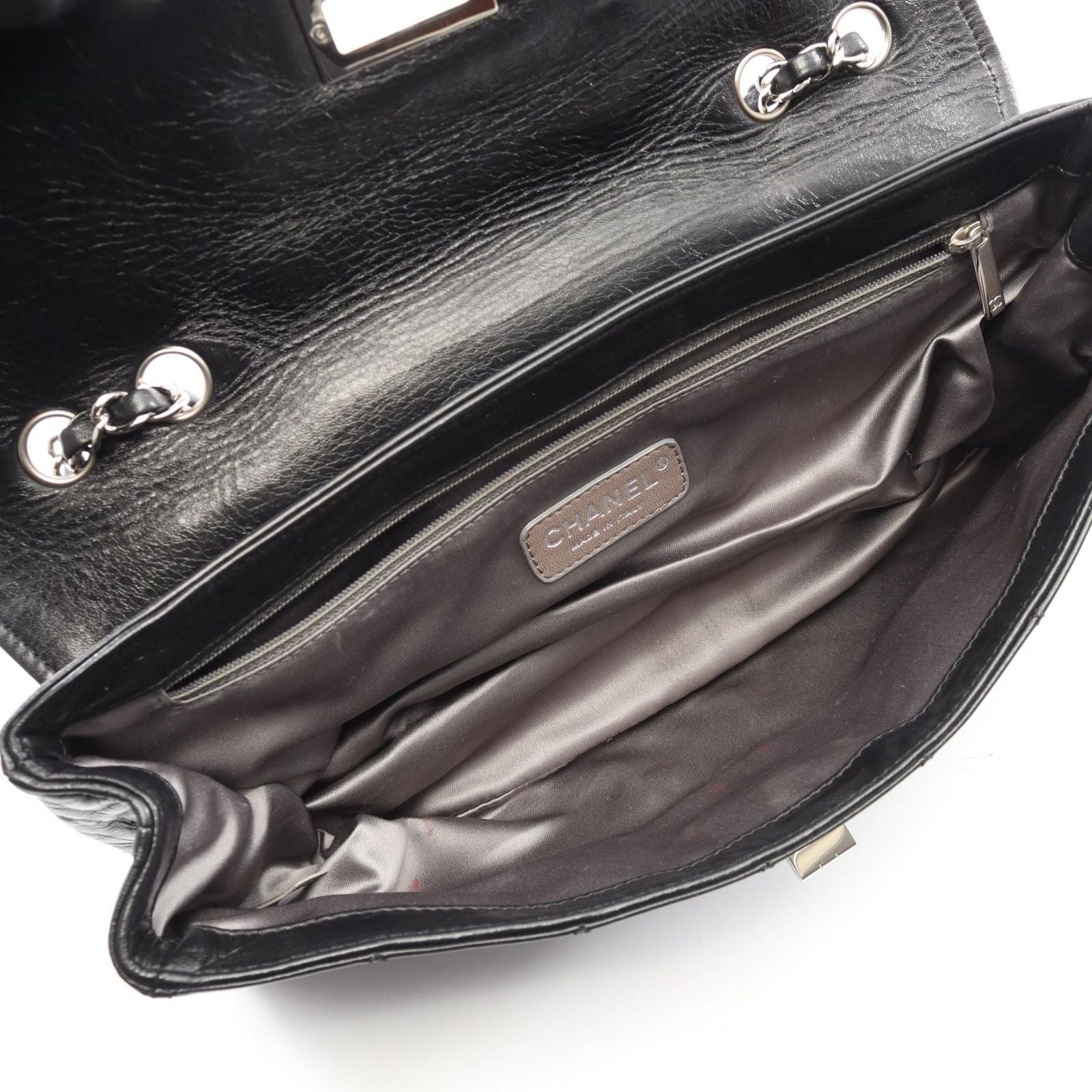 Chanel Shoulder Bag 2.55 Quilted Black Lambskin Chain — view 3