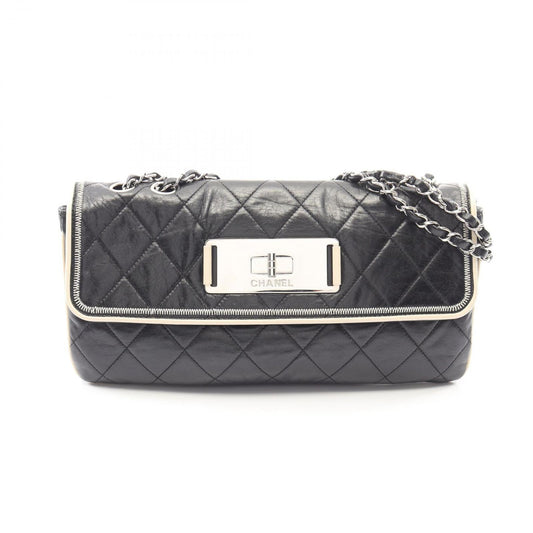 Chanel Shoulder Bag 2.55 Quilted Black Lambskin Chain