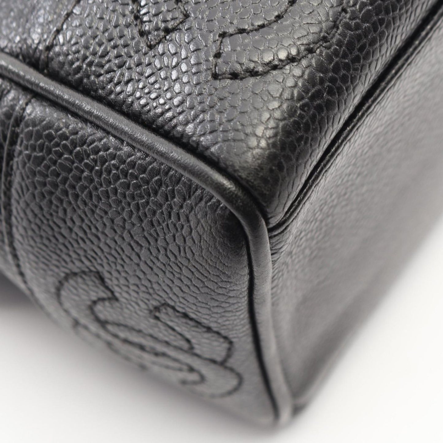 Chanel Tote Triple CC Logo Black Caviar Leather Coco — view 7