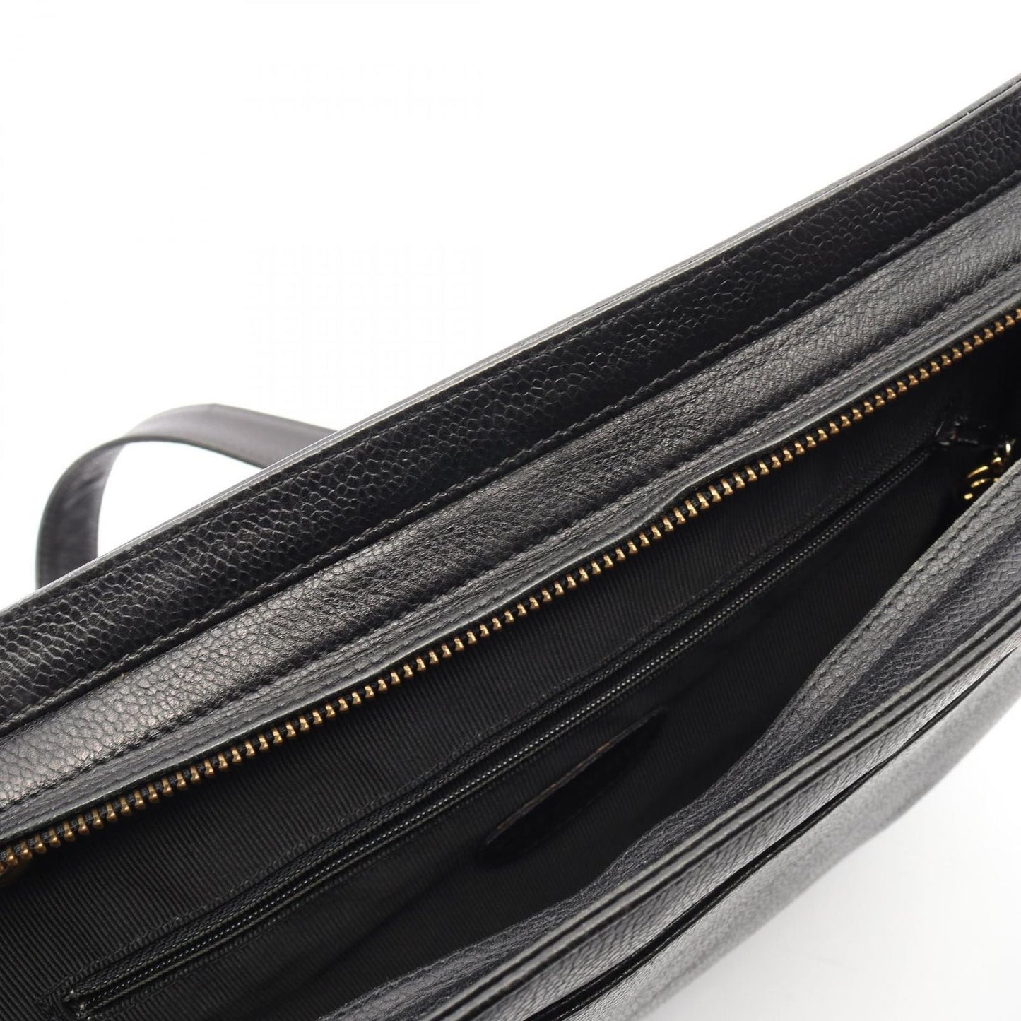 Chanel Tote Triple CC Logo Black Caviar Leather Coco — view 9