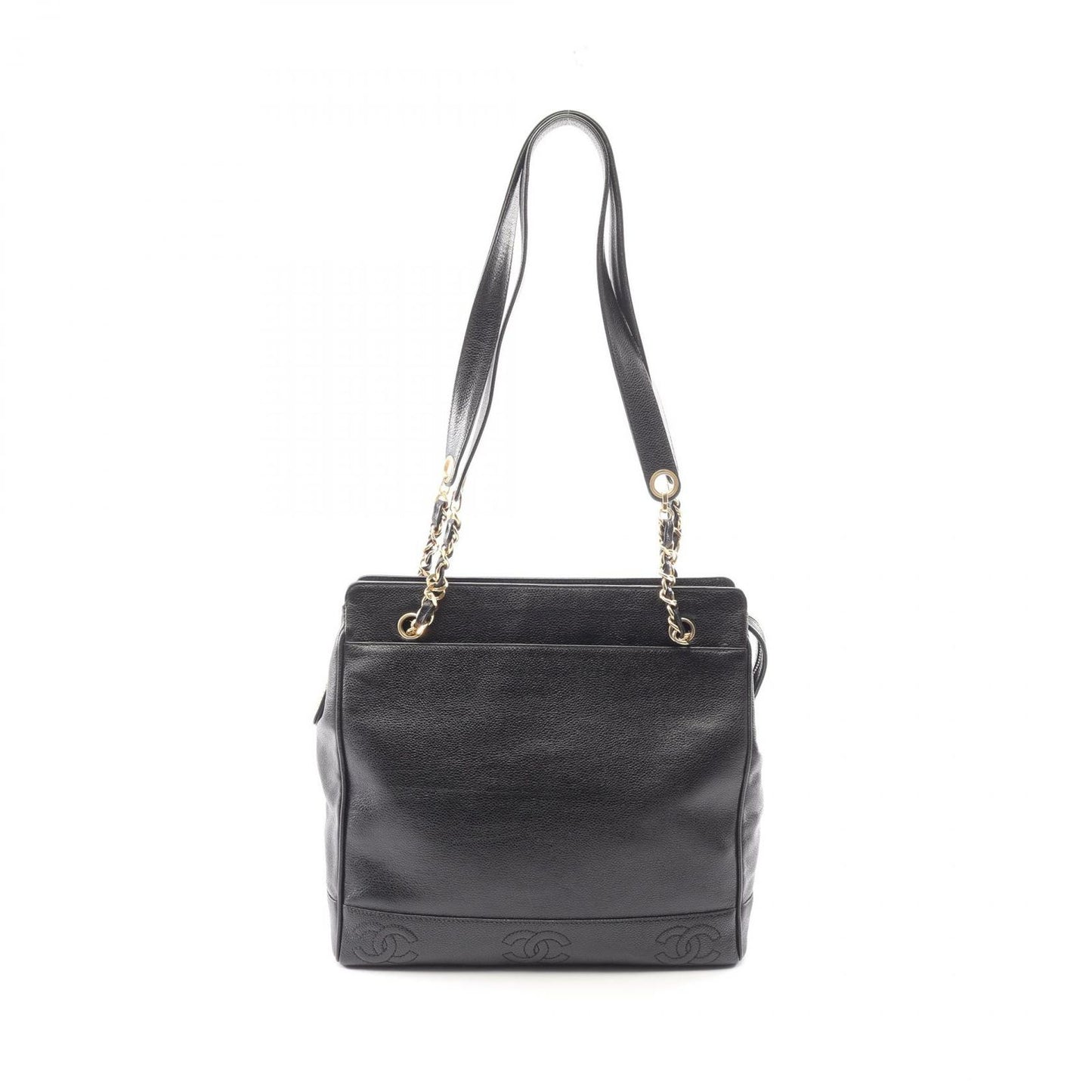 Chanel Tote Triple CC Logo Black Caviar Leather Coco