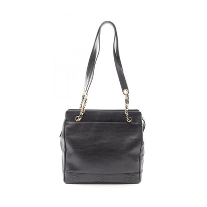 Chanel Tote Triple CC Logo Black Caviar Leather Coco