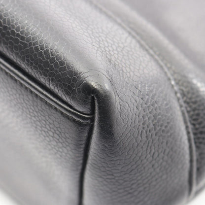 Chanel Tote CC Logo Black Caviar Leather CC Shoulder — view 7