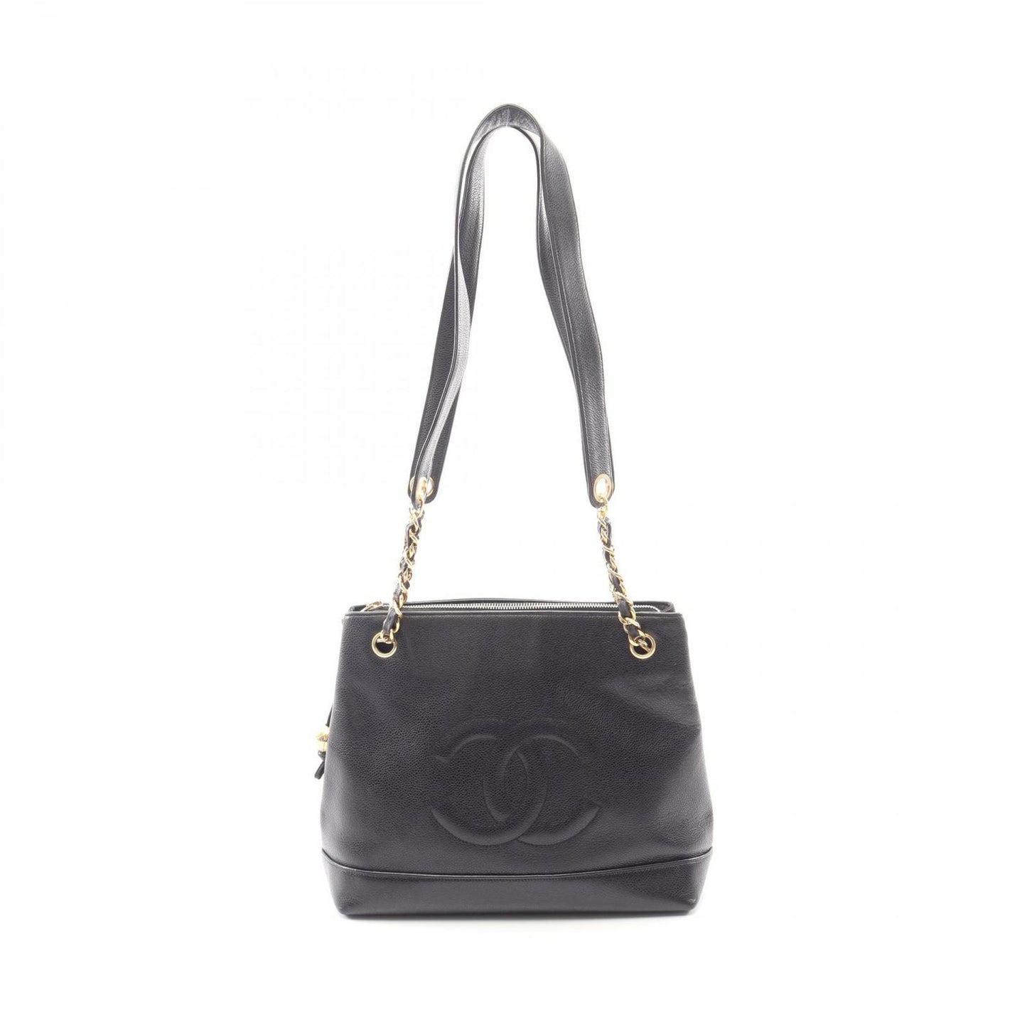 Chanel Tote CC Logo Black Caviar Leather CC Shoulder