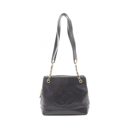 Chanel Tote CC Logo Black Caviar Leather CC Shoulder