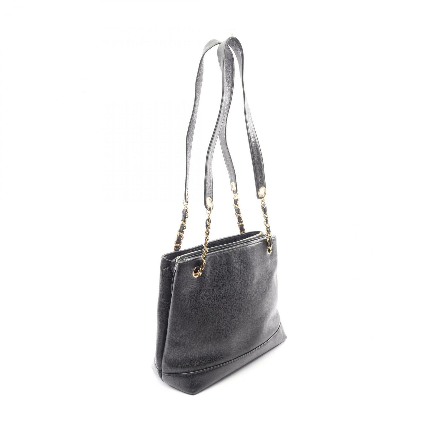 Chanel Tote CC Logo Black Caviar Leather CC Shoulder — view 2