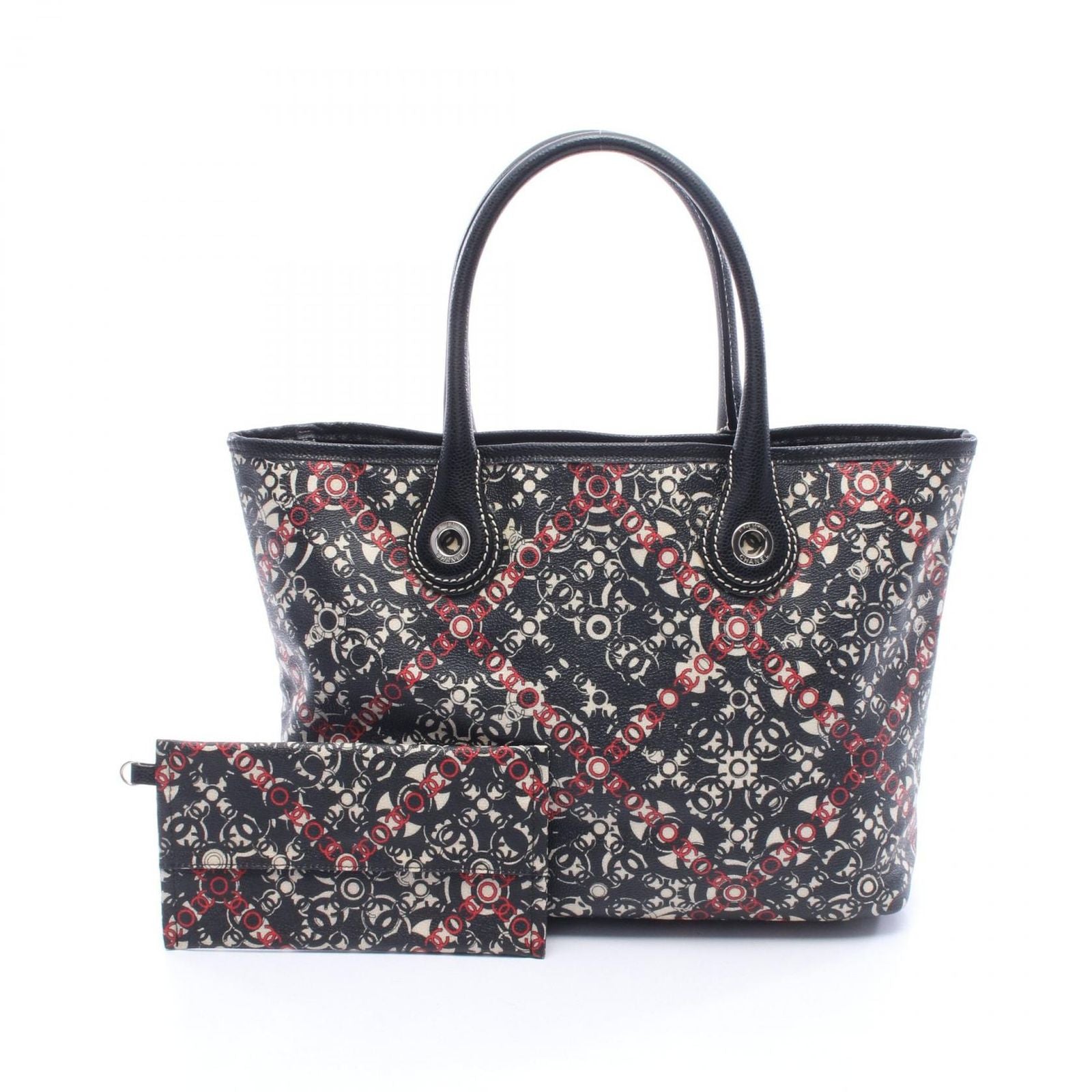 Chanel Tote Cocotravel Black Canvas Leather