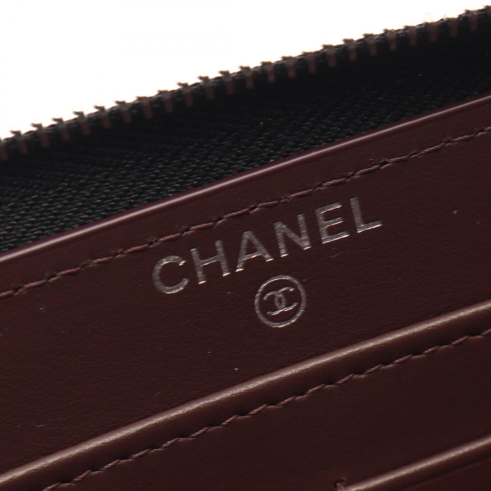 Chanel Round Wallet Classic Long Zip Quilted Black Caviar Leather — view 4