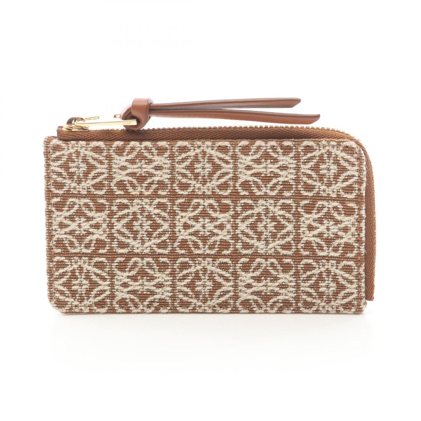 Loewe Coin Case Repeat Anagram Card Holder Brown Canvas Leather Fragment