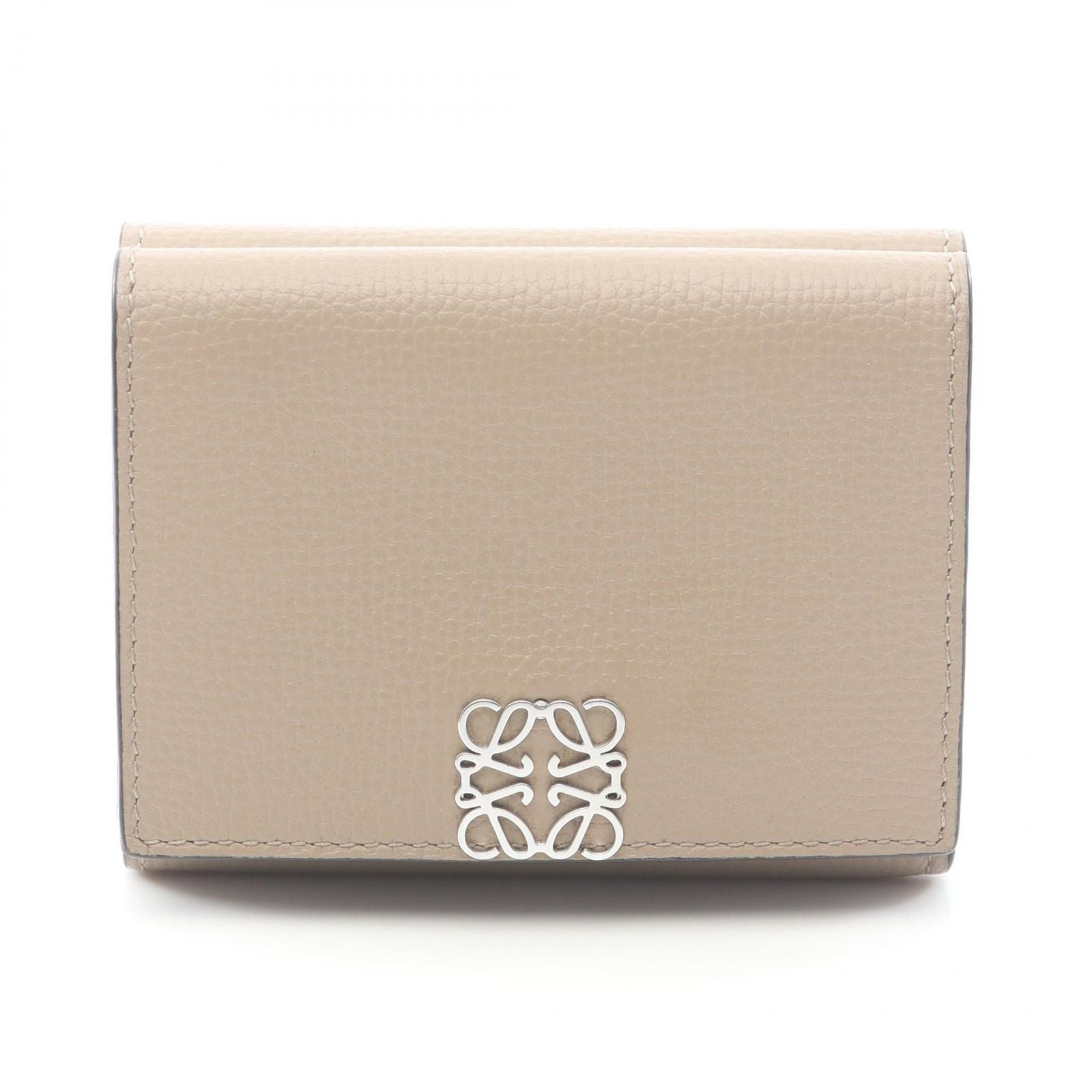 Loewe Trifold Wallet Anagram Gray Leather