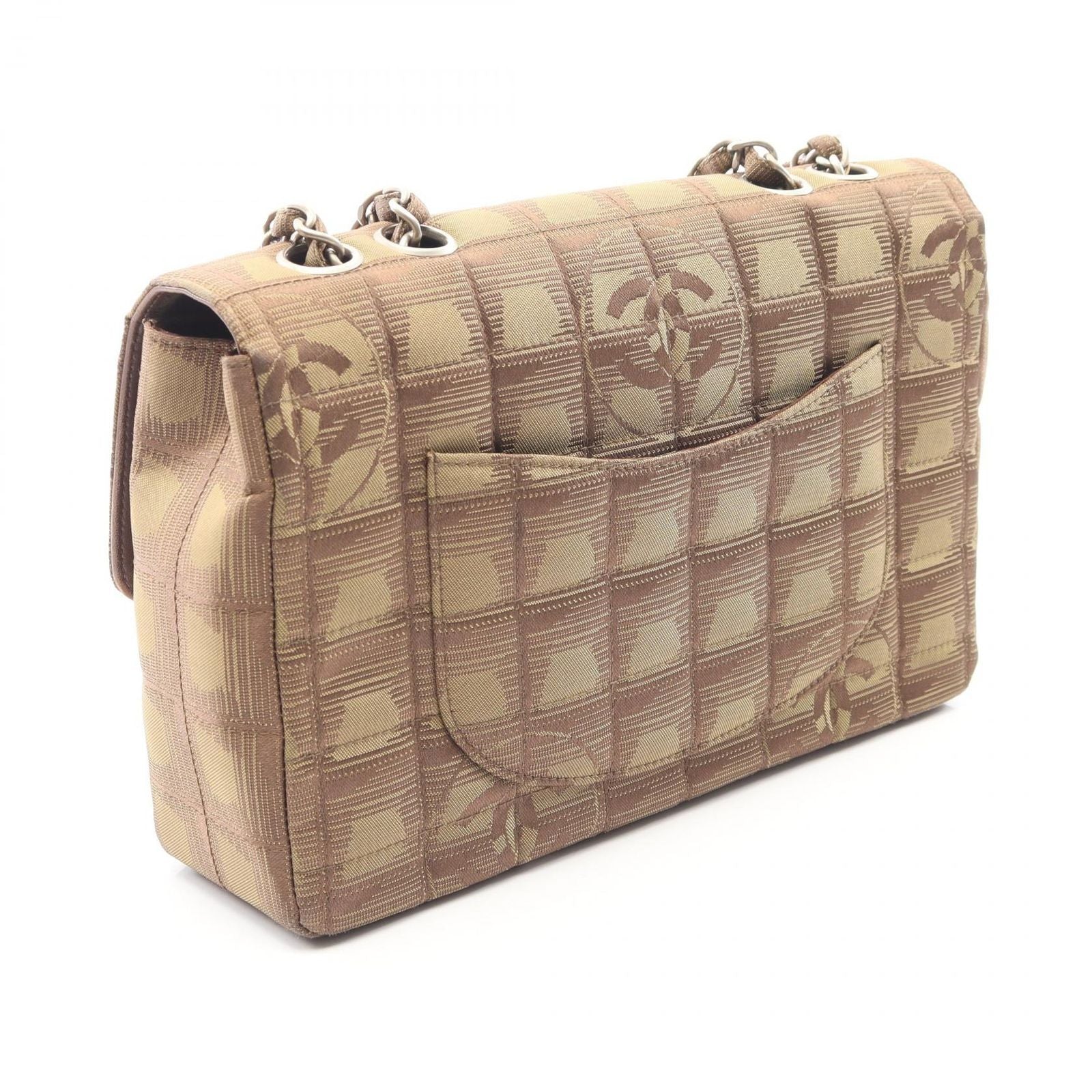Chanel Shoulder Bag New Travel Line Khaki Leather Chain — view 2