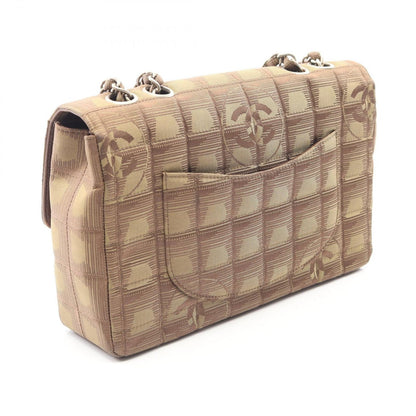 Chanel Shoulder Bag New Travel Line Khaki Leather Chain — view 2