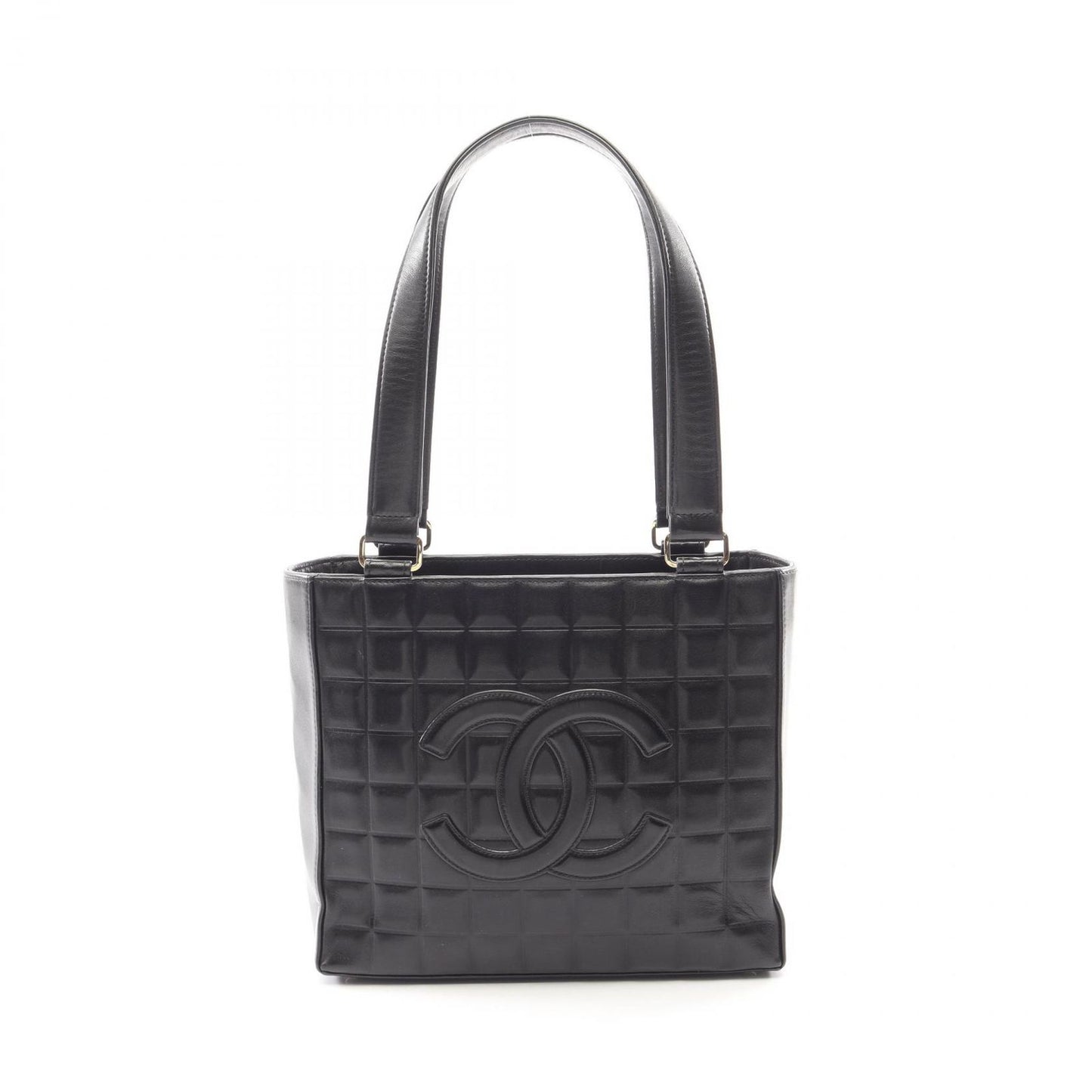 Chanel Tote Choco Bar Black Lambskin Bar