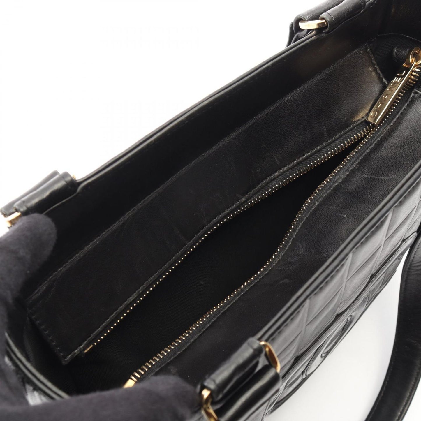 Chanel Tote Choco Bar Black Lambskin Bar — view 6