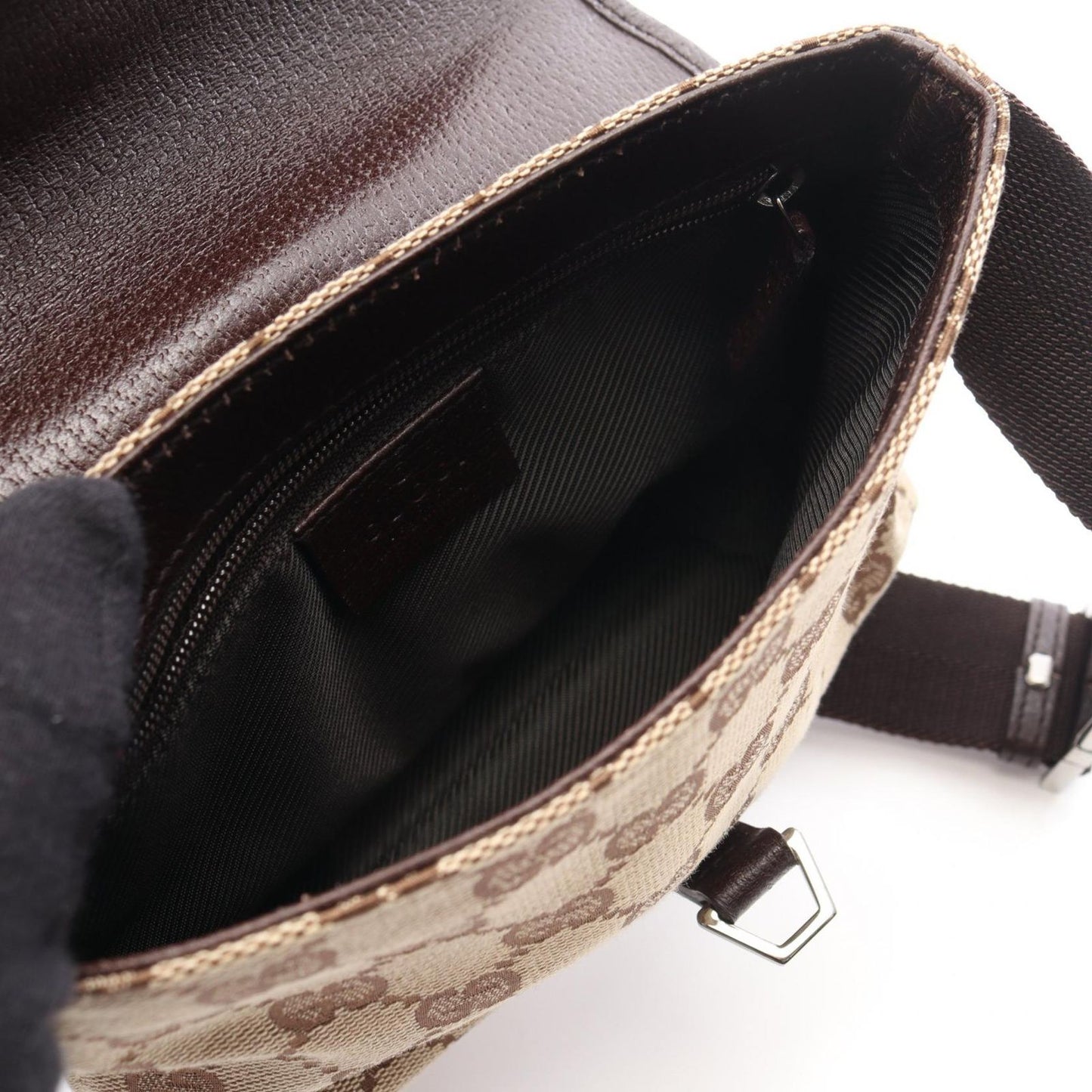 Gucci Waist Bag GG Canvas Beige Dark Brown — view 3