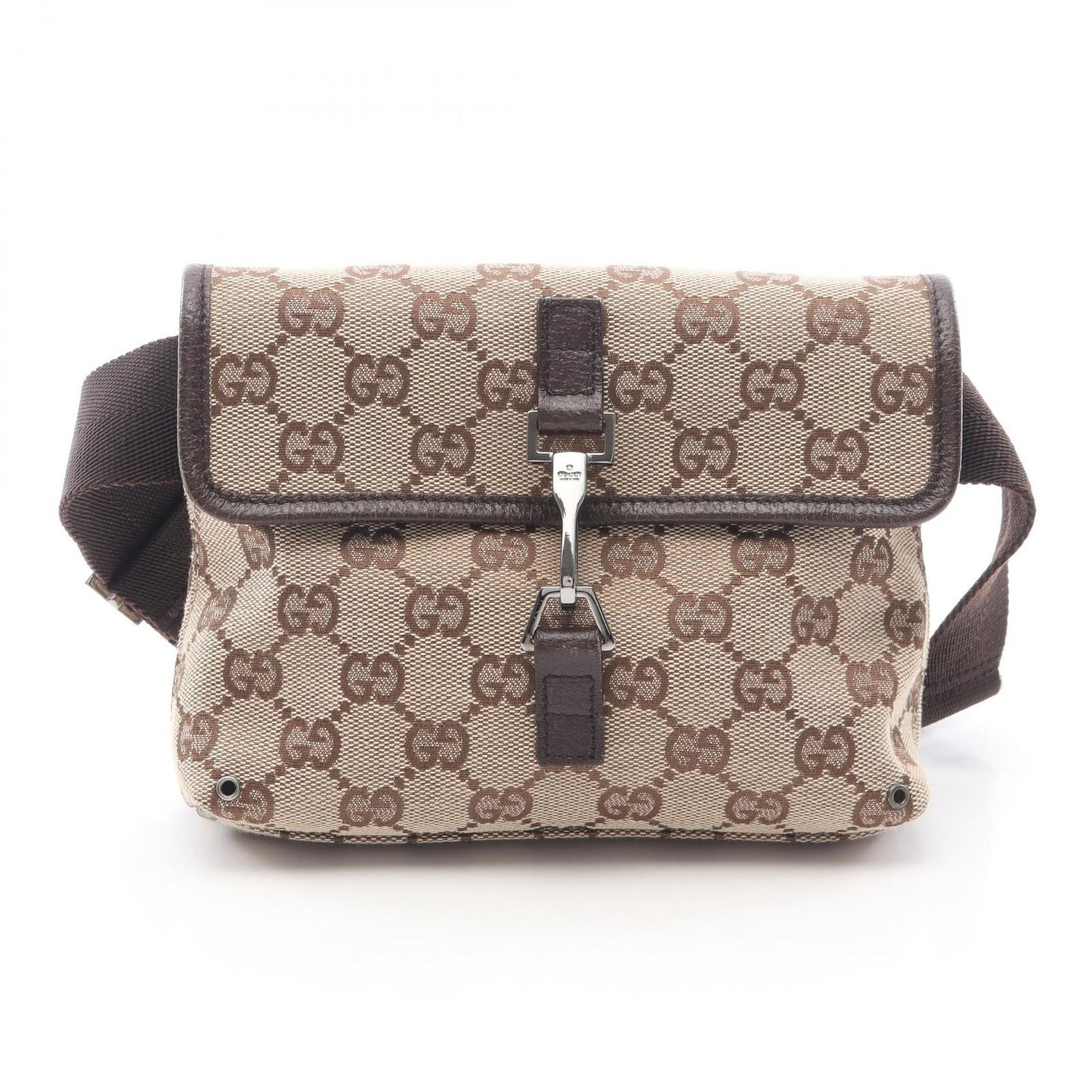Gucci Waist Bag GG Canvas Beige Dark Brown