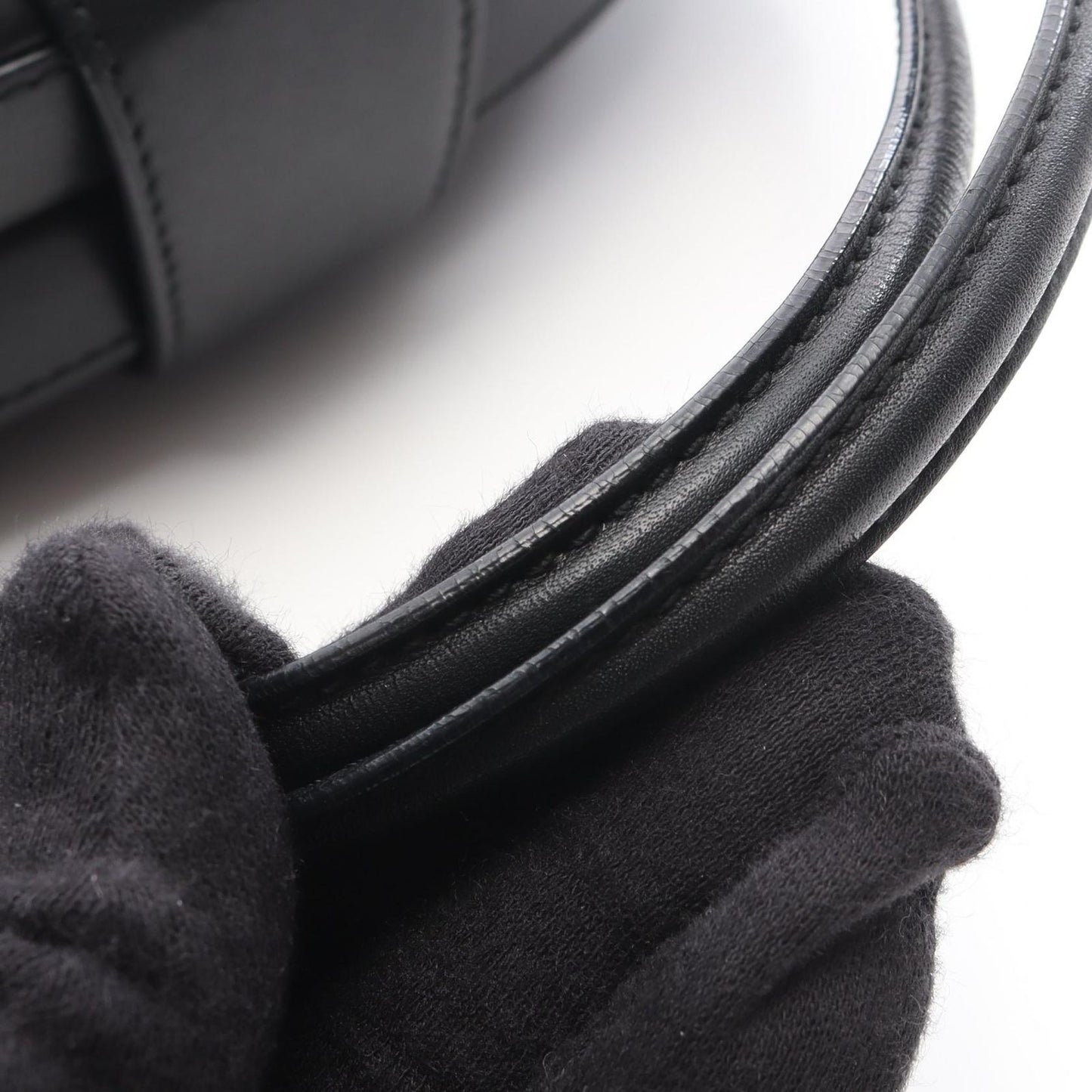 Loewe Handbag Anagram Black Leather Hand — view 8