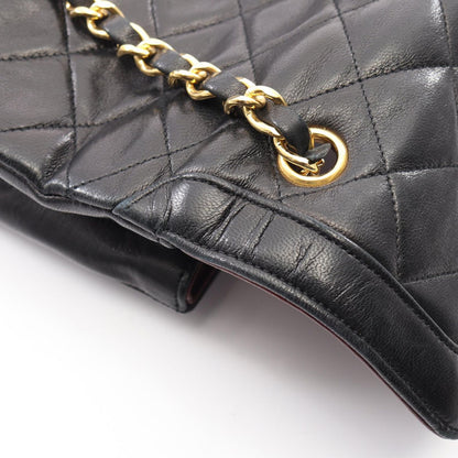 Chanel Shoulder Bag Quilted Vintage Black Lambskin Chain — view 8