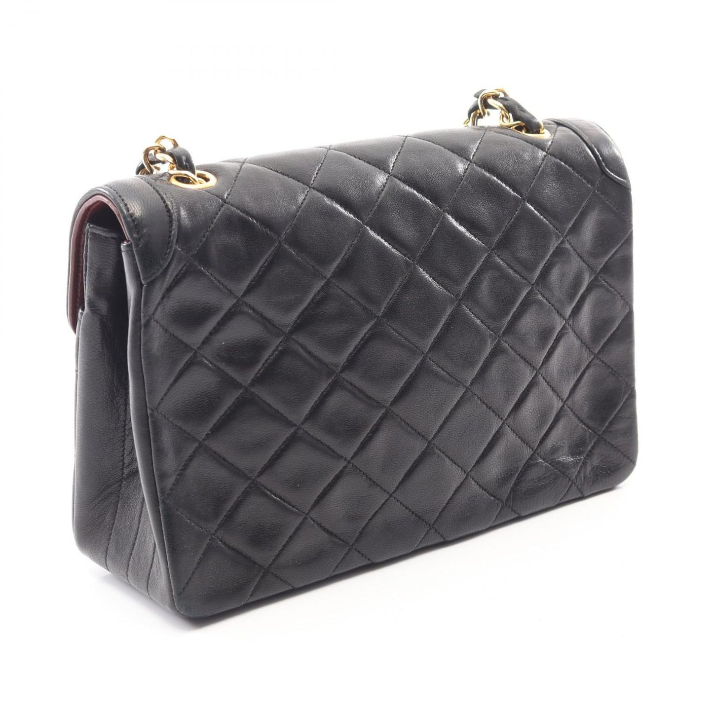 Chanel Shoulder Bag Quilted Vintage Black Lambskin Chain — view 2