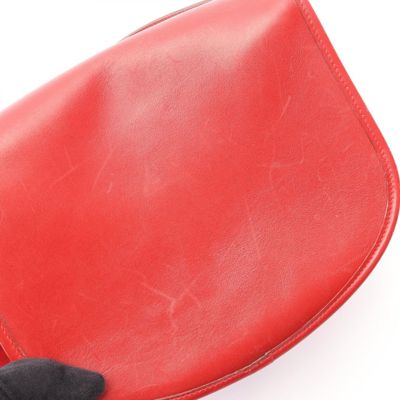 Hermes Shoulder Bag Bardo Golf Rouge Vif Calf — view 9