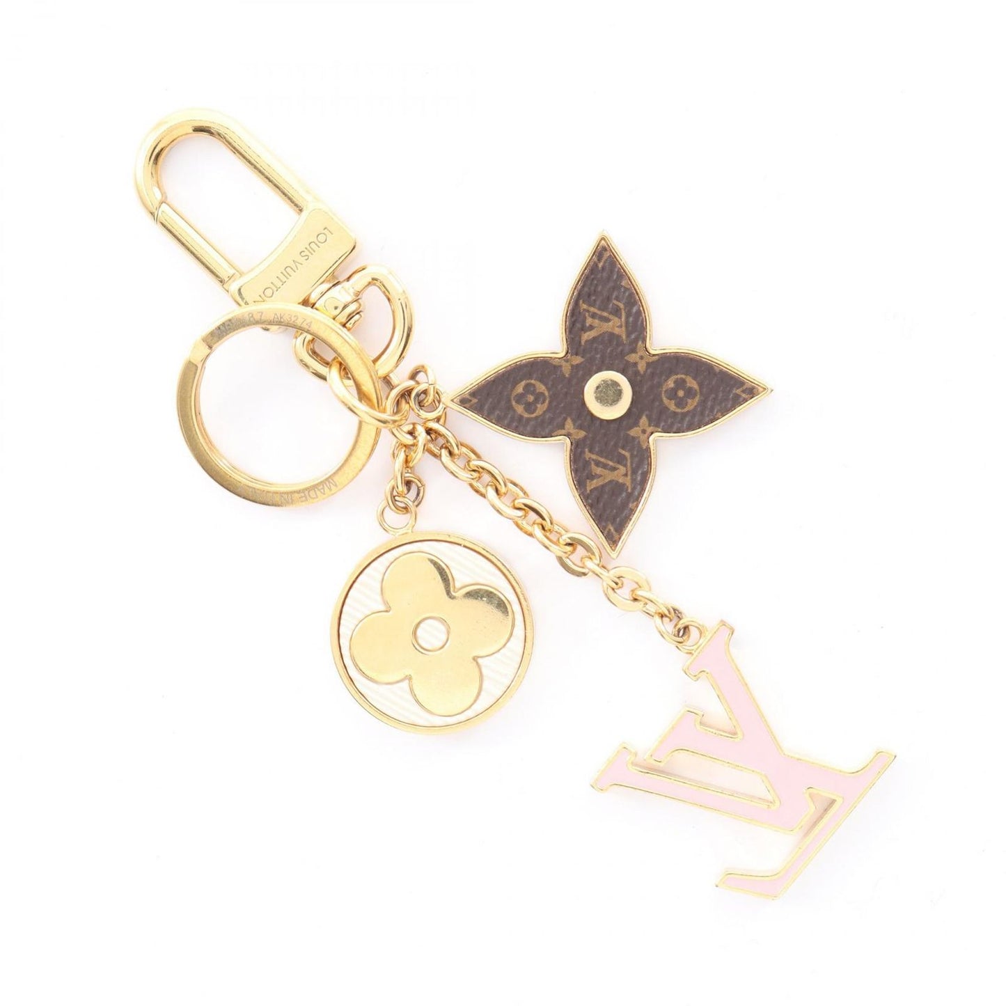 Louis Vuitton Key Holder Spring Street Monogram Gold Pink White — view 2