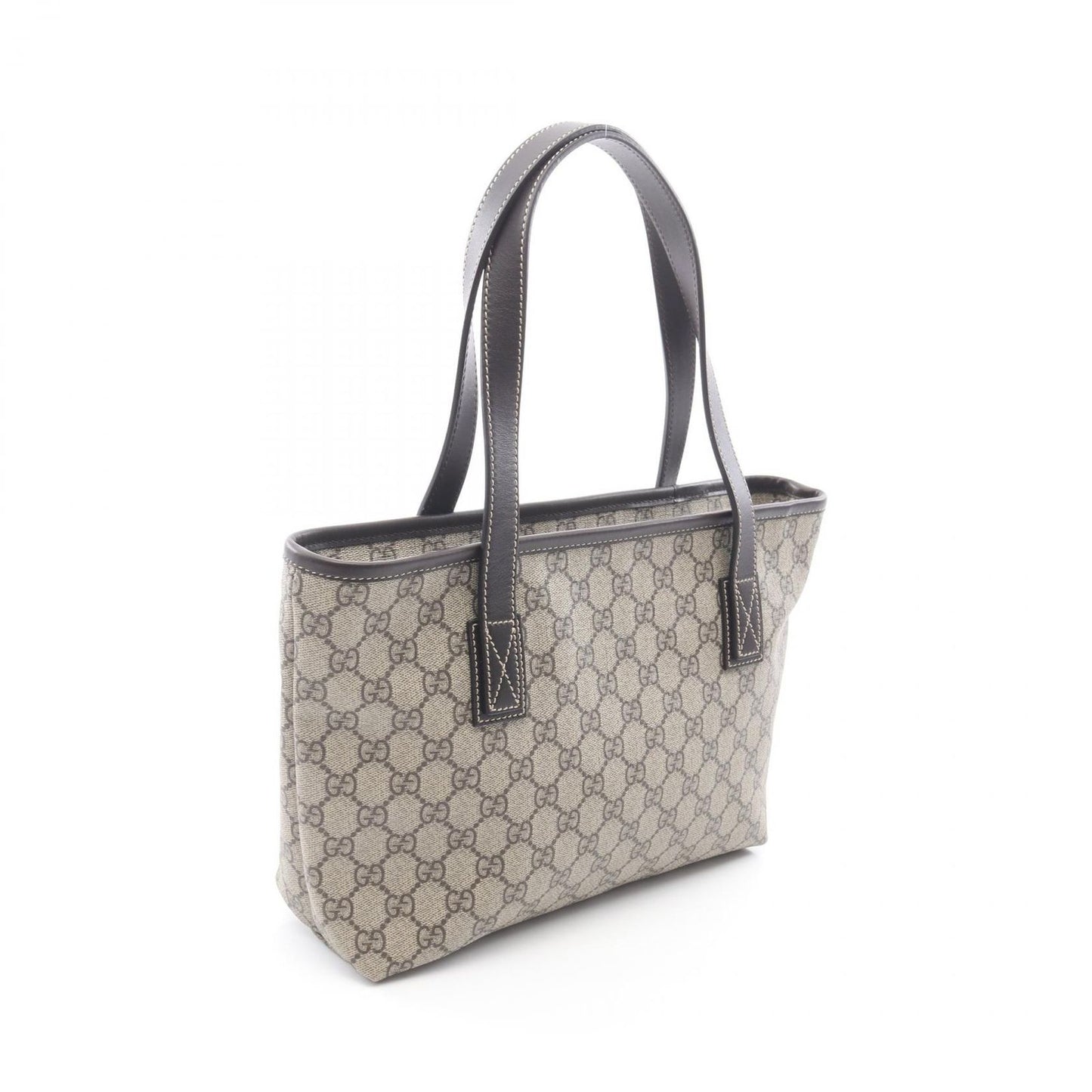Gucci Tote GG Supreme Beige Canvas Leather — view 2
