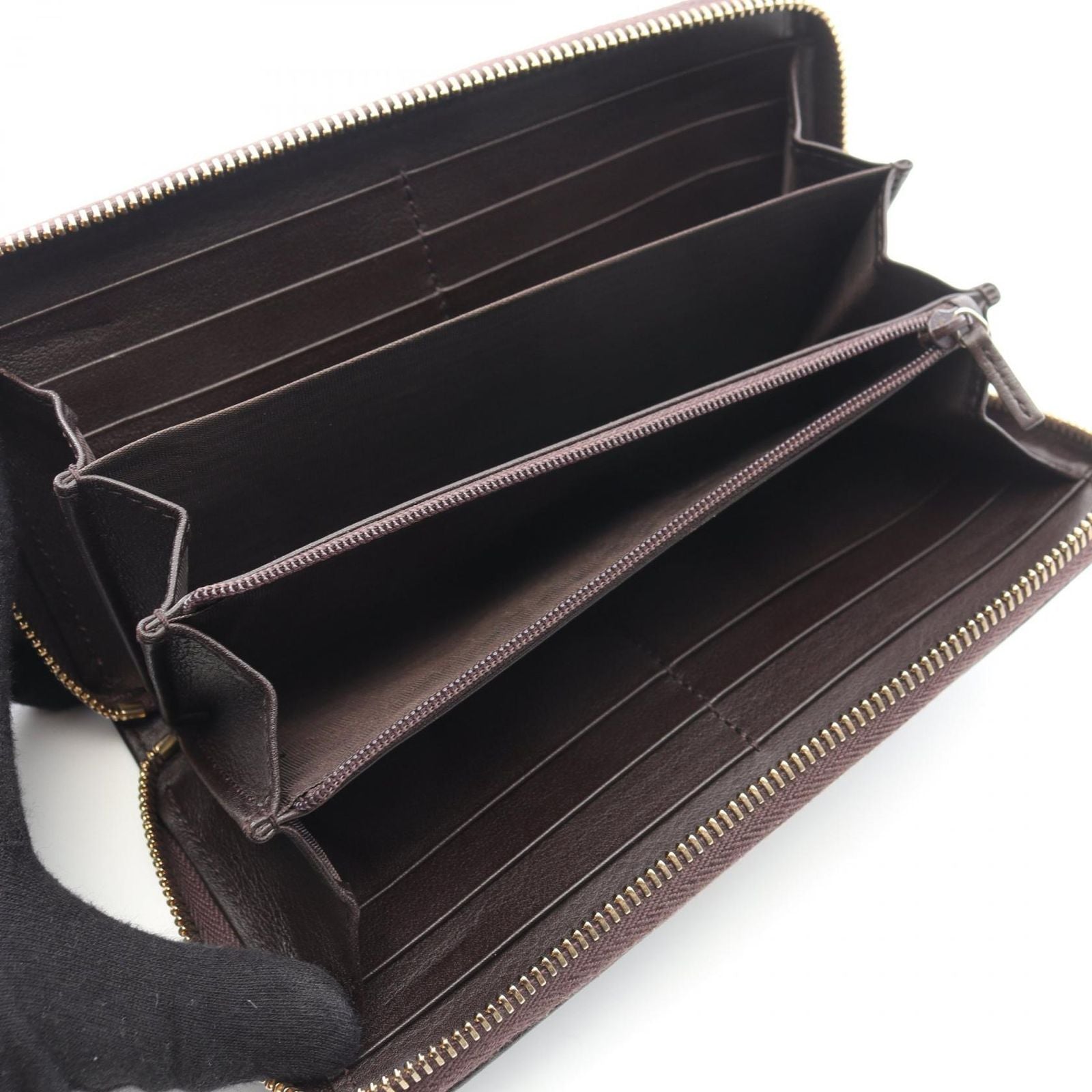 Gucci Round Wallet Ski Guccissima Dark Brown Leather Interlocking Guccissima — view 3