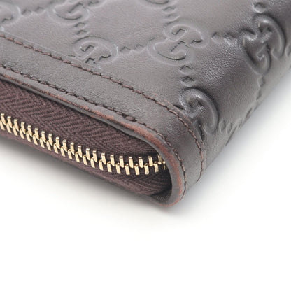 Gucci Round Wallet Ski Guccissima Dark Brown Leather Interlocking Guccissima — view 6
