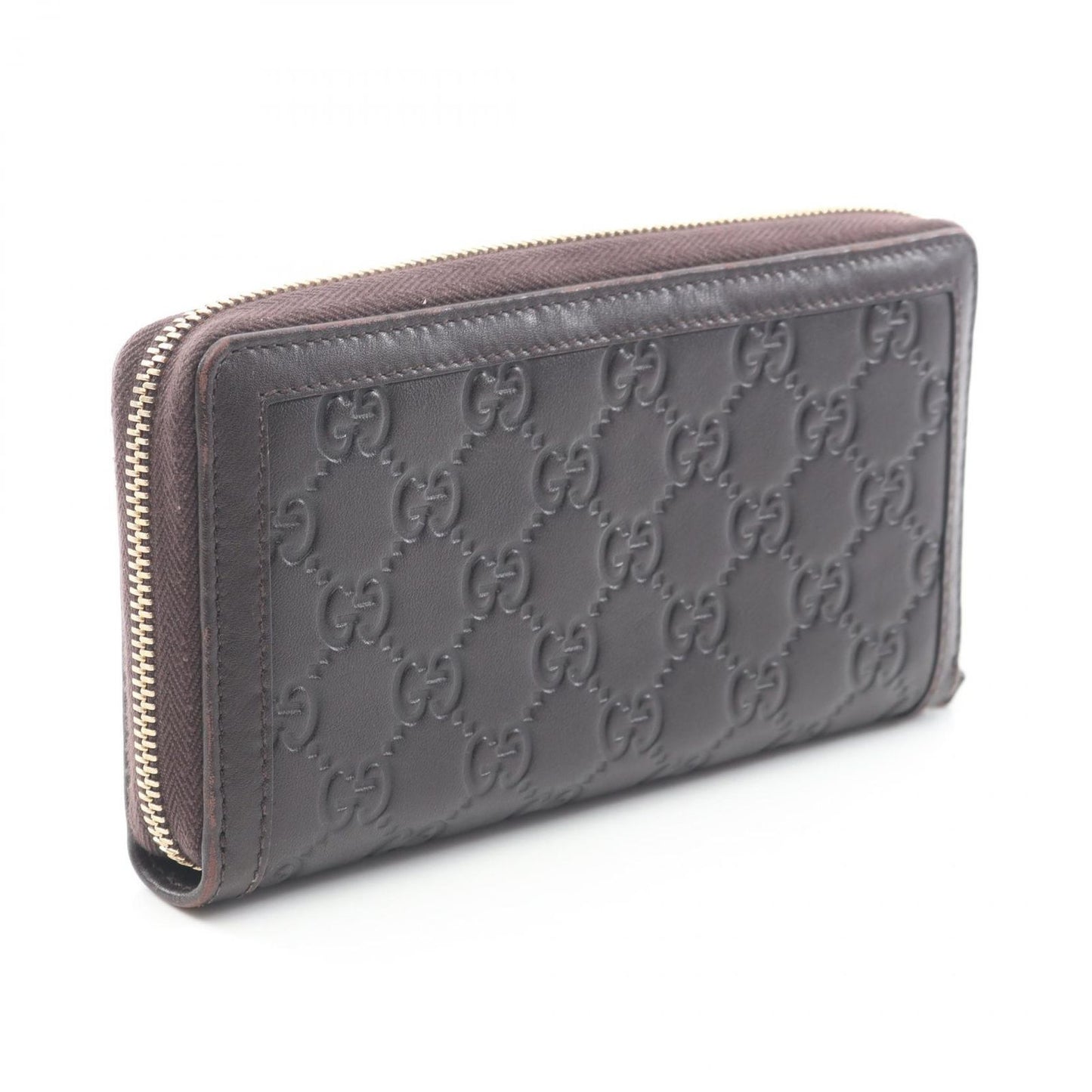 Gucci Round Wallet Ski Guccissima Dark Brown Leather Interlocking Guccissima — view 2