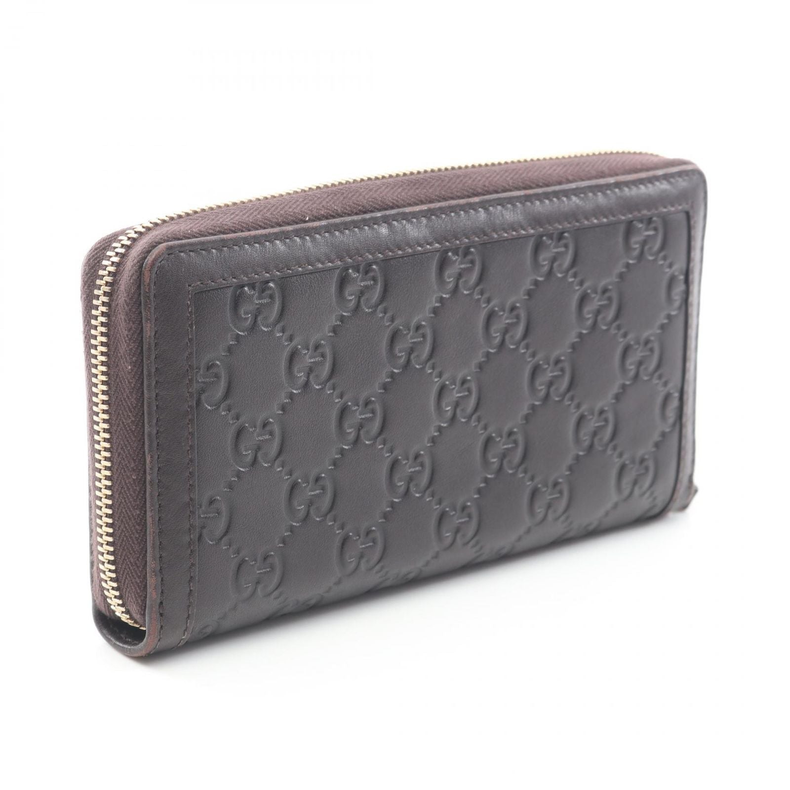 Gucci Round Wallet Ski Guccissima Dark Brown Leather Interlocking Guccissima — view 2