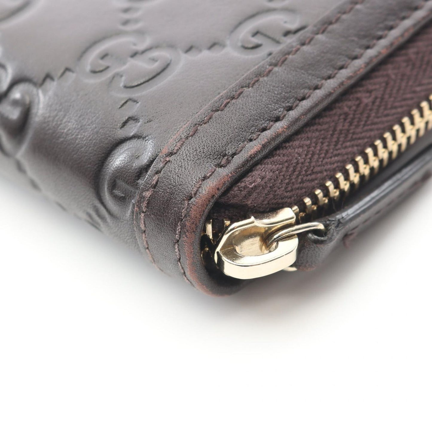 Gucci Round Wallet Ski Guccissima Dark Brown Leather Interlocking Guccissima — view 7