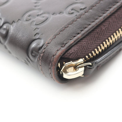 Gucci Round Wallet Ski Guccissima Dark Brown Leather Interlocking Guccissima — view 7