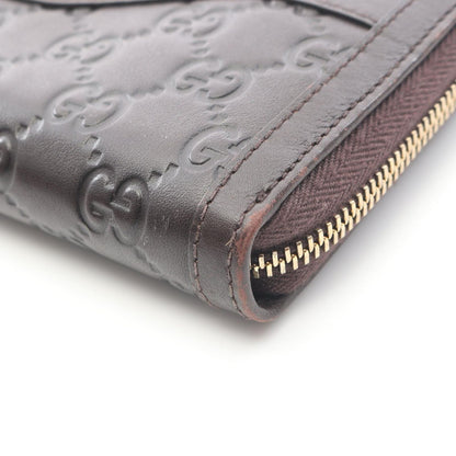 Gucci Round Wallet Ski Guccissima Dark Brown Leather Interlocking Guccissima — view 9