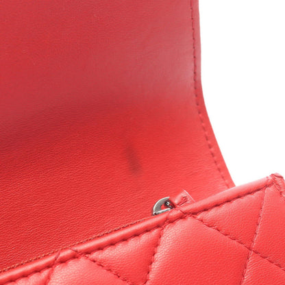 Chanel Bifold Wallet Red Lambskin Zip — view 7